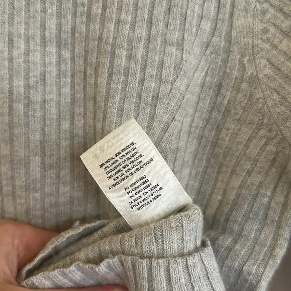 NEW Aritzia Babaton Nathaniel Cropped Crew Neck Sweater in Heather Grey | sz XS - Picture 5 of 5